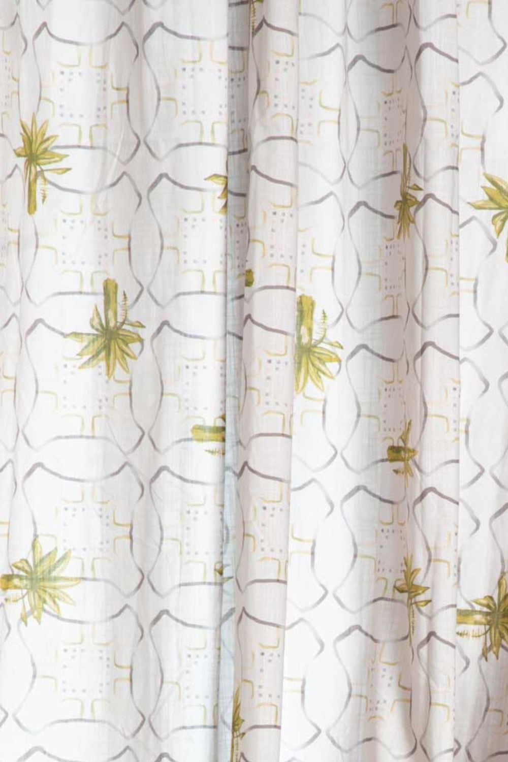 SWATCHES Temple Palms Stone Sheer Fabric Swatch