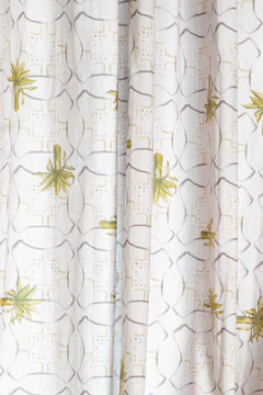 SWATCHES Temple Palms Stone Sheer Fabric Swatch