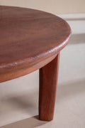 COFFEE TABLES Thal Mango Wood And Sandblasted Round Coffee Table