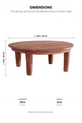 COFFEE TABLES Thal Mango Wood And Sandblasted Round Coffee Table