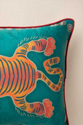 PRINT & PATTERN CUSHIONS Tiger In Emerald Pool Evergreen Cushion Cover (36 X 51 Cm)