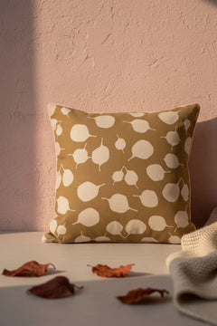 PRINT & PATTERN CUSHIONS Senhur Leaf Tobacco Brown Cushion Cover (46 X 46 Cm)