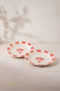 SNACK PLATES Toddy Palm Ceramic Snack Plate (Set Of 2)
