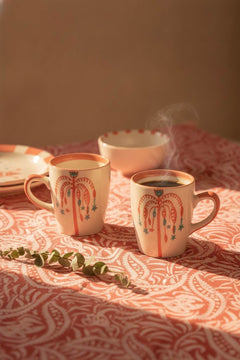 MUGS & CUPS Toddy Palm Tree Ceramic Coffee Mug (Set Of 2)
