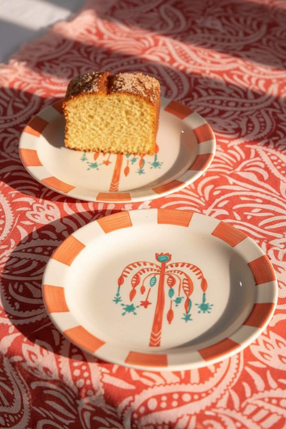 SNACK PLATES Toddy Palm Tree Ceramic Snack Plate (Set Of 2)