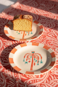 SNACK PLATES Toddy Palm Tree Ceramic Snack Plate (Set Of 2)