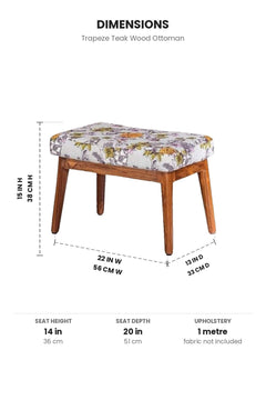 OTTOMANS Trapeze Teak Wood Ottoman