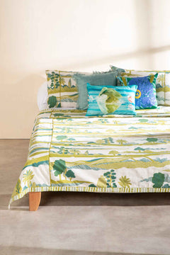 Treeline Land  Pure Cotton Bedcover (Field Green)