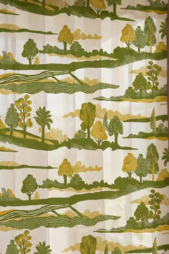 PRINT & PATTERN SHEER FABRICS Treeline Land  Field Green Sheer Fabric And Curtains