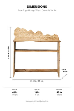 CONSOLE TABLES Tree Tops Mango Wood Console Table