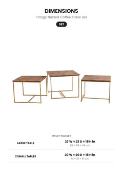 COFFEE TABLES Trilogy Nested Coffee Table Set (Walnut)