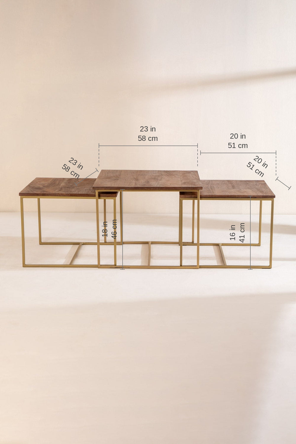 COFFEE TABLES Trilogy Nested Coffee Table Set (Walnut)