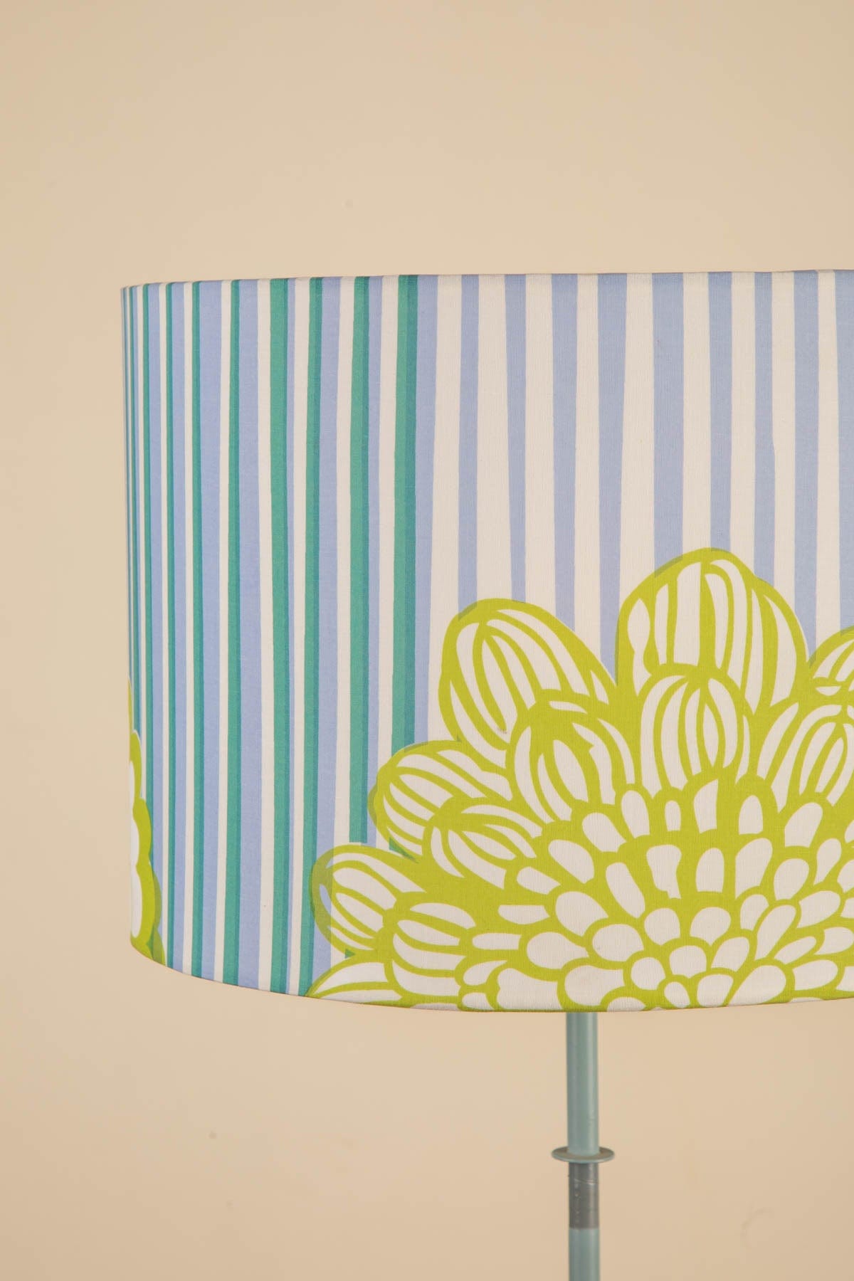 Tulukka Stripes Large Drum Lampshade (Blue And Green)