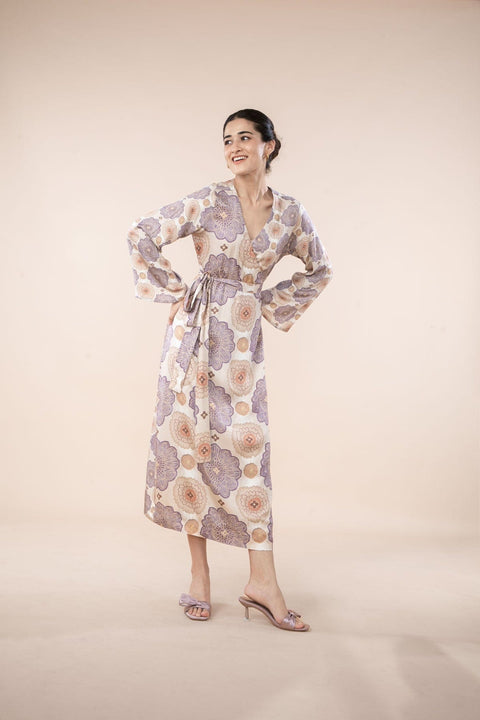 TULUKKA WRAP DRESS  SHIFTING LILAC