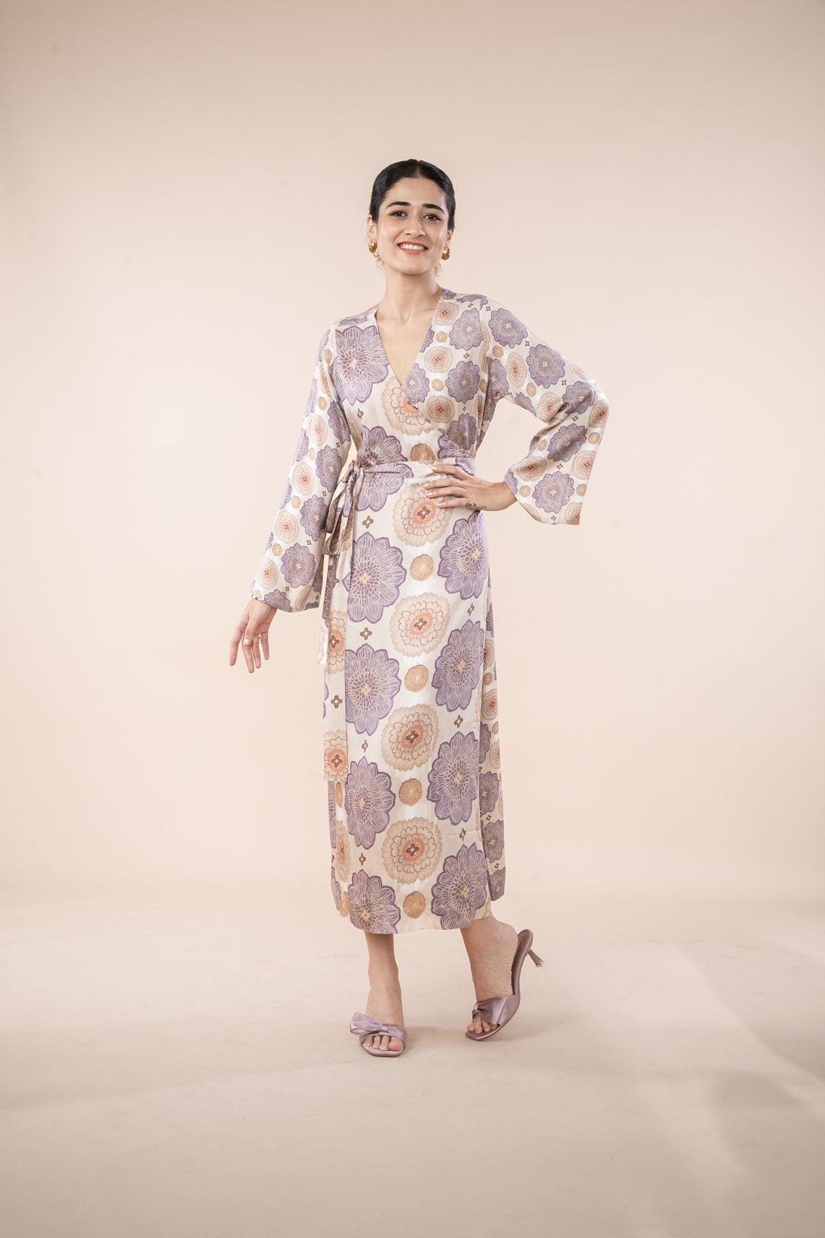 TULUKKA WRAP DRESS  SHIFTING LILAC