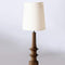 Turned Wood Natural Table Lamp with Solid Taper Lampshade (Off White)