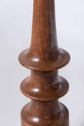 Lighting Bundle Turned Wood Natural Table Lamp with Solid Taper Drum Lampshade (Dusky Red)