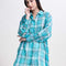 Trellis Floral Oversize Shirt (Turquoise)