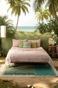 Shoreline Upholstered Headboard And Bed