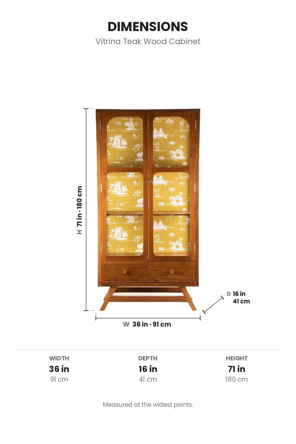 CABINETS Vitrina Teak Wood Cabinet