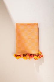 WAFFLE THROW SUNSET PEACH