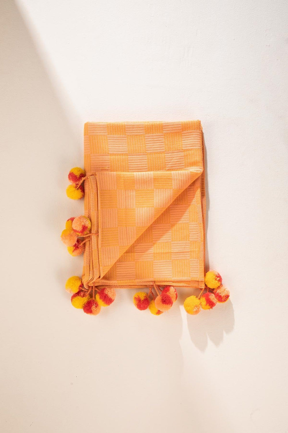WAFFLE THROW SUNSET PEACH