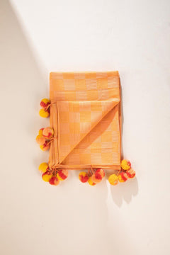 WAFFLE THROW SUNSET PEACH