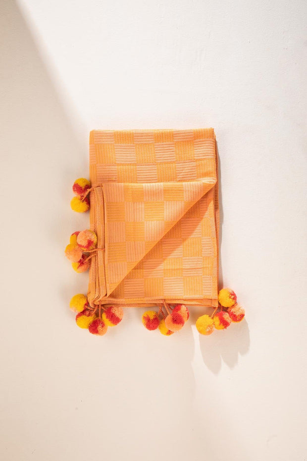 WAFFLE THROW SUNSET PEACH