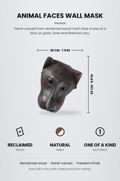 WALL ACCENTS Animal Faces Reclaimed Wood Wall Mask
