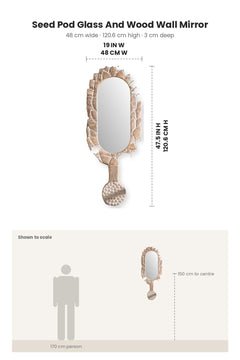 MIRRORS Seed Pod Glass And Wood Wall Mirror