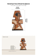 FIGURINES Hand Eye Face Wood Sculpture