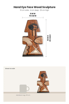 FIGURINES Hand Eye Face Wood Sculpture