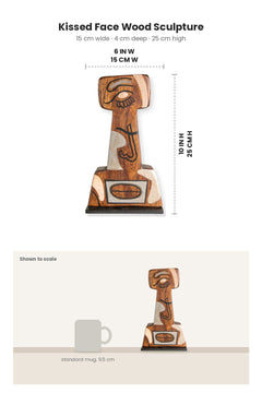 FIGURINES Kissed Face Wood Sculpture