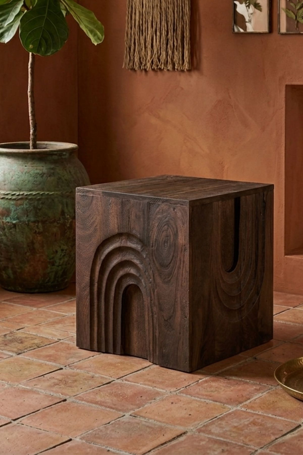 SIDE TABLES Earth Hand Carved Side Table