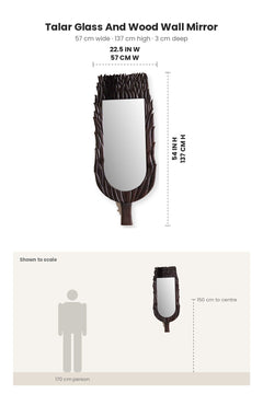 MIRRORS Talar Glass And Wood Wall Mirror