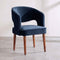 Wave Accent Chair in Indigo Velvet Fabric