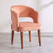 Wave Accent Chair in Peach Velvet Fabric