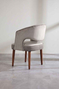 Upholstered Bundle Wave Accent Chair in Silver Velvet Fabric