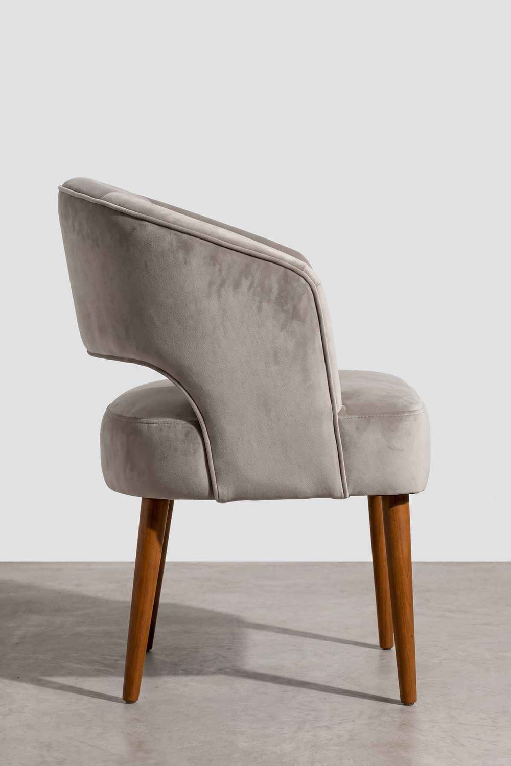 Upholstered Bundle Wave Accent Chair in Silver Velvet Fabric