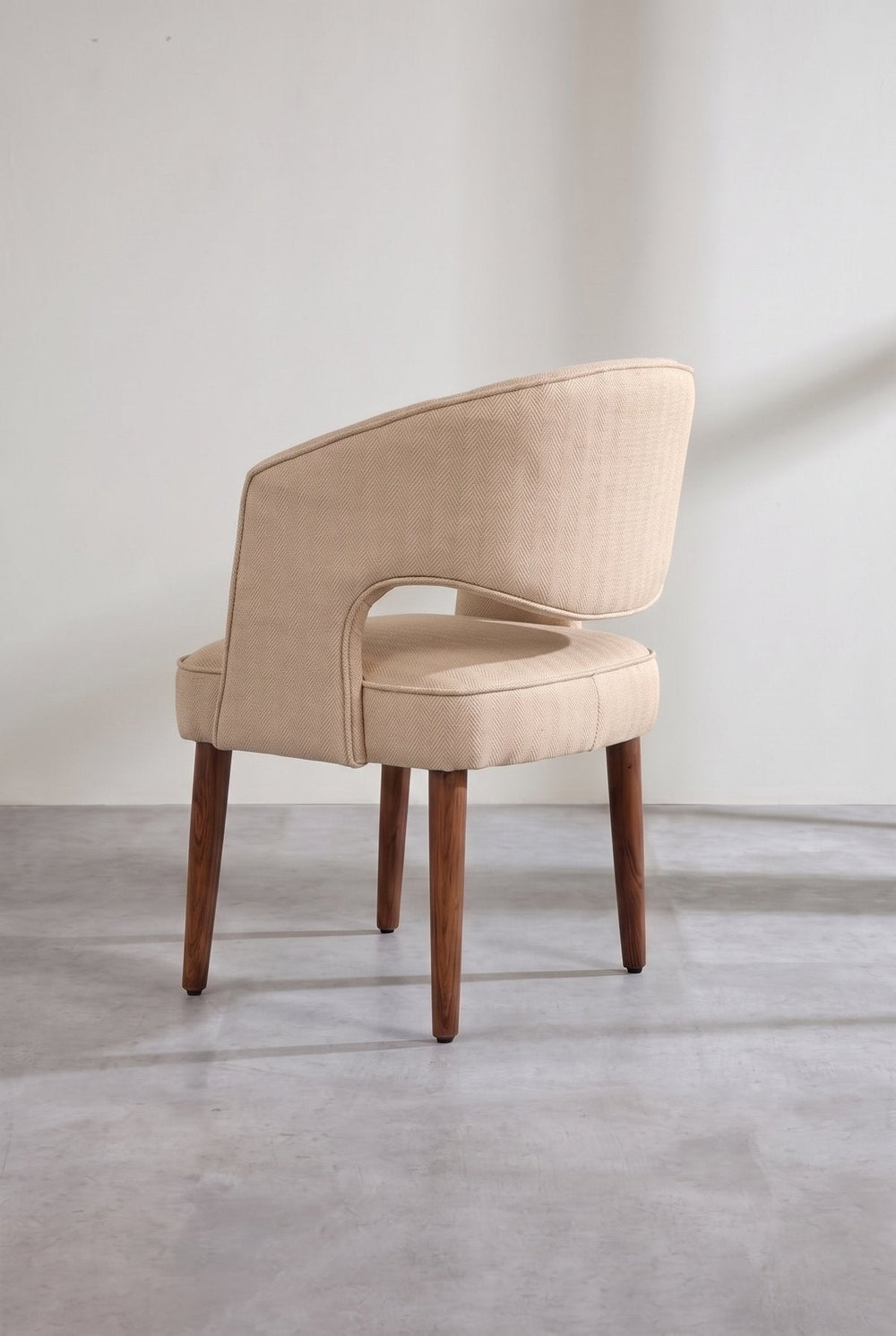 Upholstered Bundle Wave Accent Chair in Golden Sand Fabric
