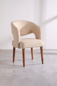 Upholstered Bundle Wave Accent Chair in Golden Sand Fabric