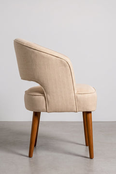 Upholstered Bundle Wave Accent Chair in Golden Sand Fabric