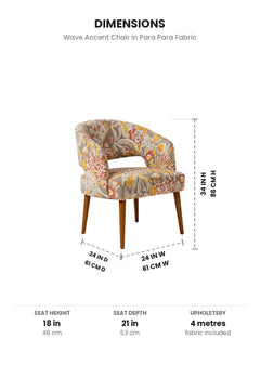 Upholstered Bundle Wave Accent Chair in Para Para Fabric