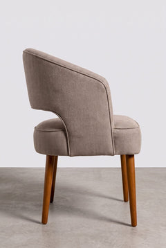 Upholstered Bundle Wave Accent Chair in Herringbone Saturn Sand Fabric