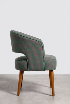 Upholstered Bundle Wave Accent Chair in Code Shadow Plum Green Fabric