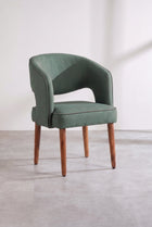 Wave Accent Chair in Code Shadow Plum Green Fabric