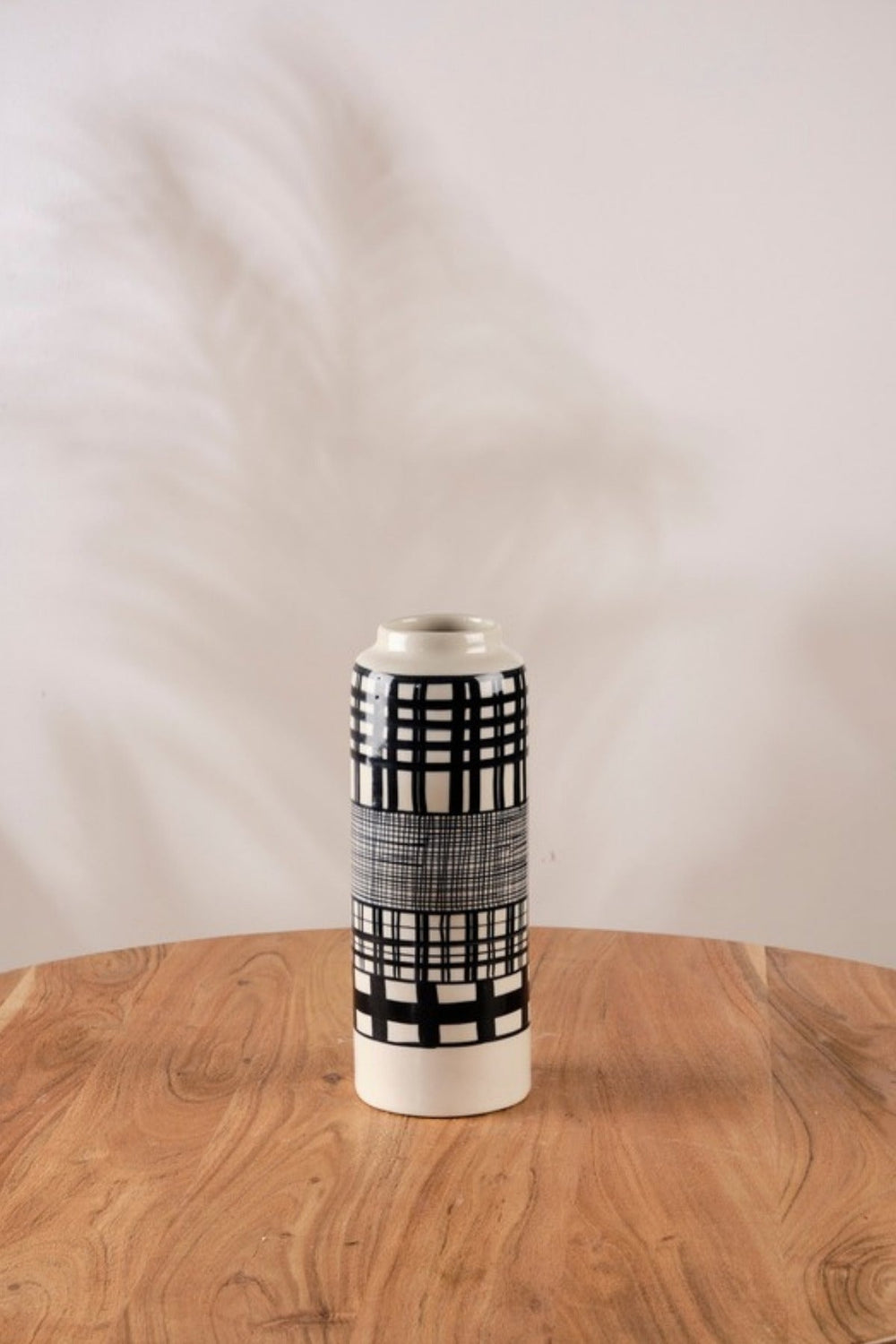 FLOWER VASES Ajra Ceramic Vase (White And Black)