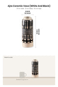 FLOWER VASES Ajra Ceramic Vase (White And Black)
