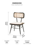 DINING CHAIRS Wicker And Teak Wood Dining Chair (Charcoal)