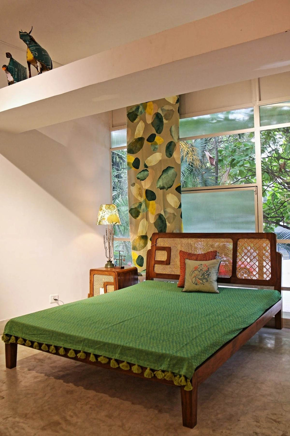 BEDS Teak Wood And Wicker Bed